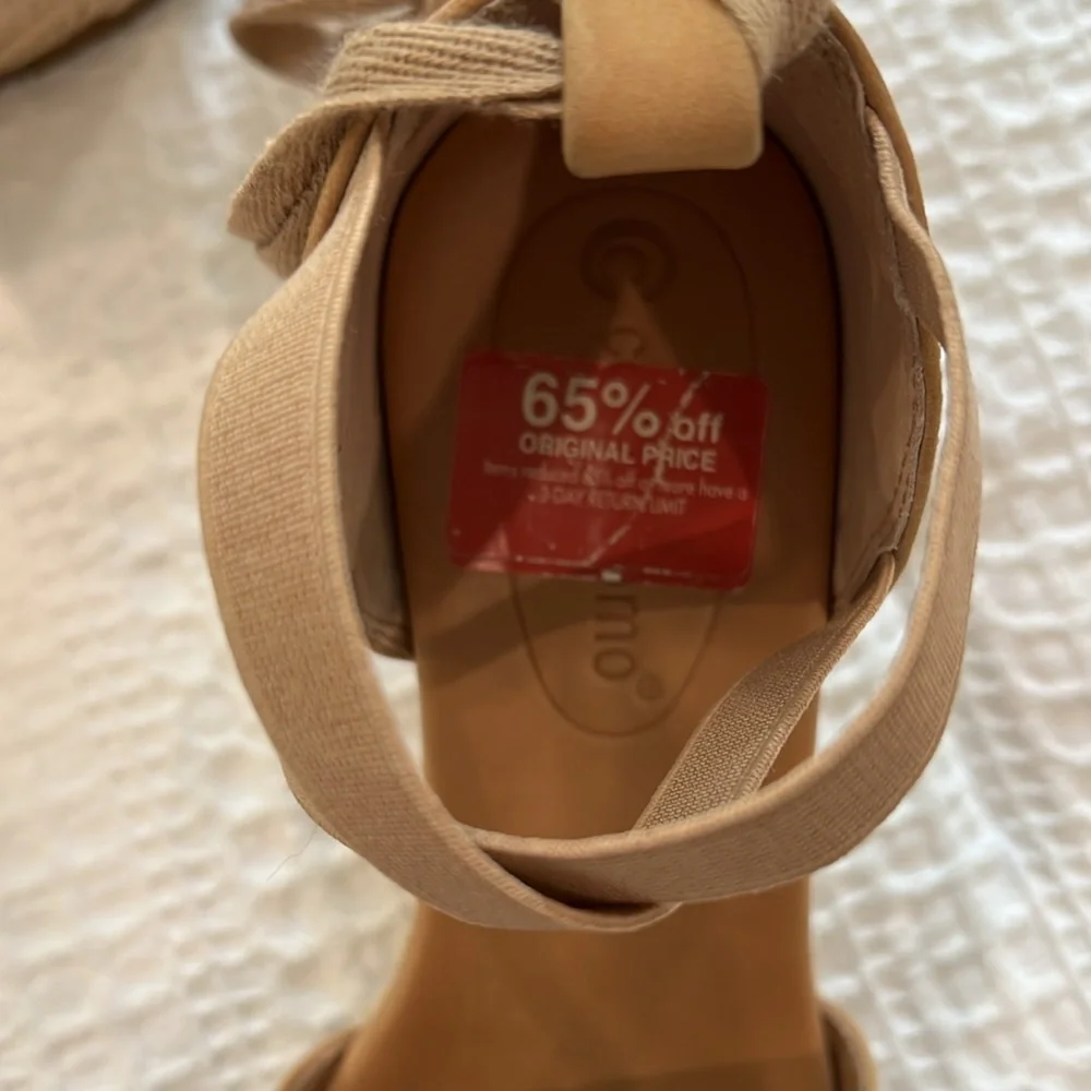 ✌🏼Womens Corso Como Heels!! Size 6! Tan with rope detail!!! Elastic and tie!✌🏼 - Picture 5 of 11